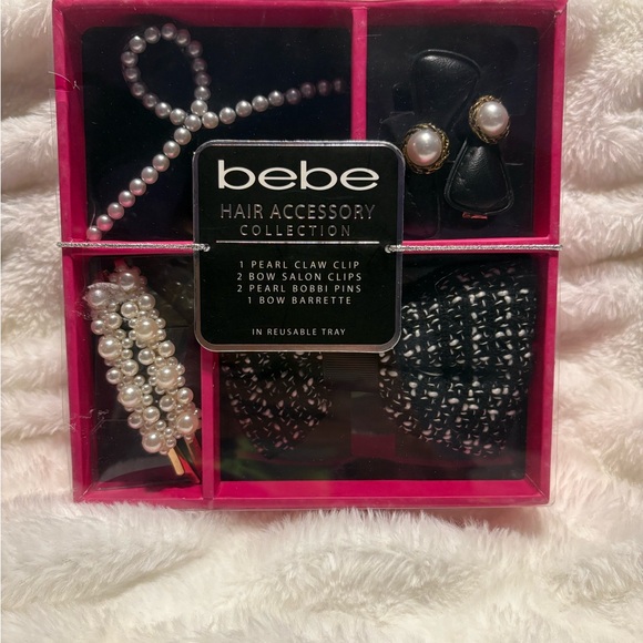 Bebe Elegant Pearl and Black Hair Accessory Set - Picture 1 of 6
